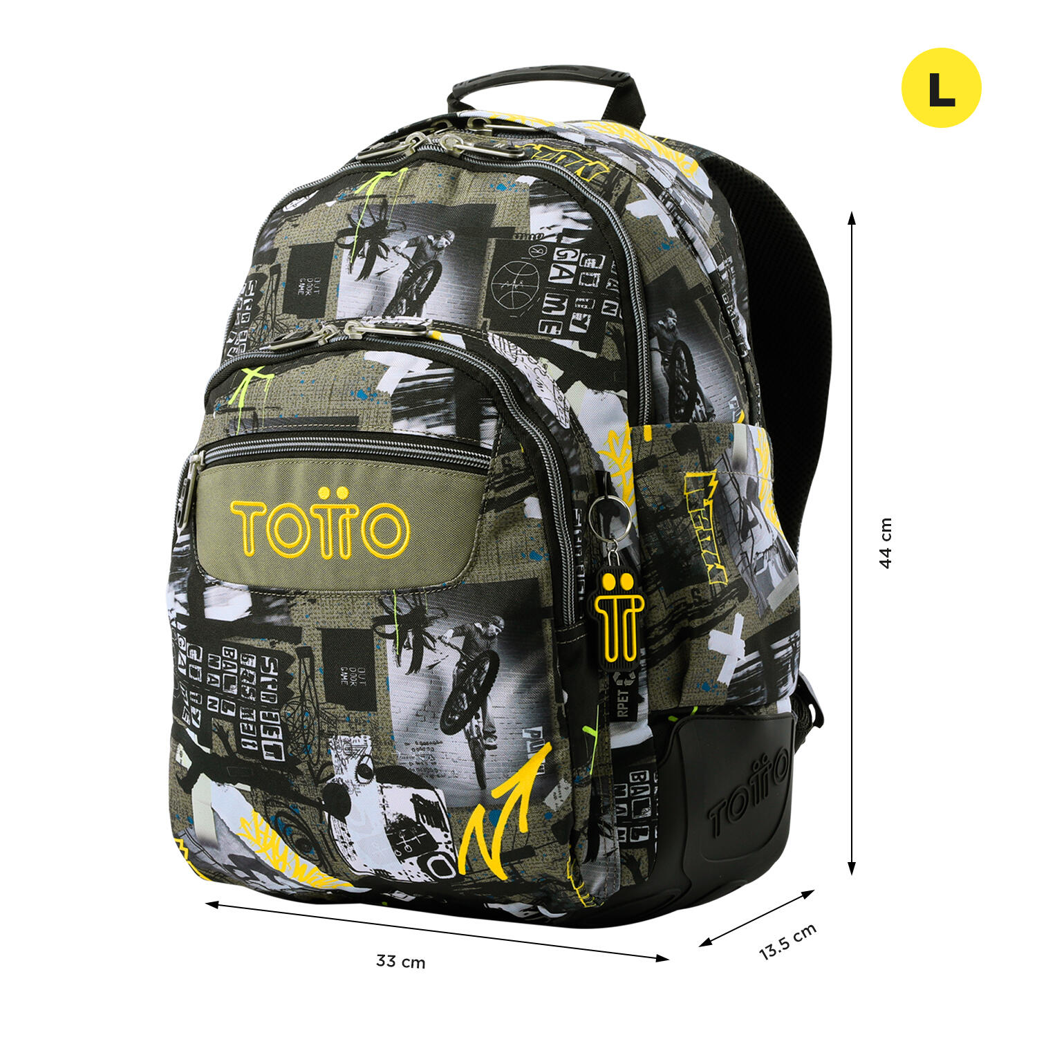 Totto Mochila escolar Rayol Baski Poliéster 33 x44 x13.5 cm 2/5