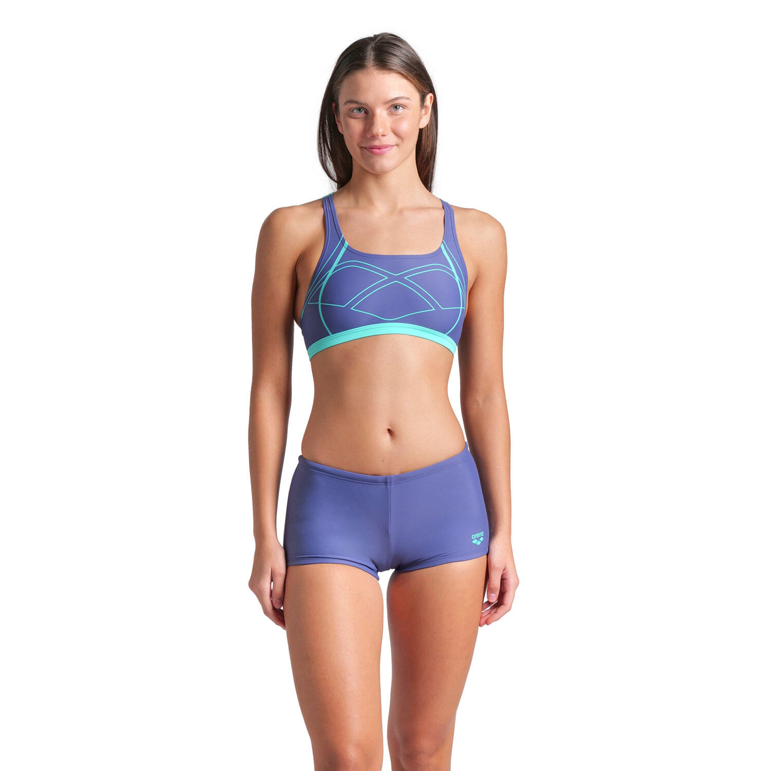 Arena - Maillot De Bain Deux-pièces Femme - Graphic Swim Pro - Maillot De Bain 2 Pièces - Violet - 38 S - Decathlon