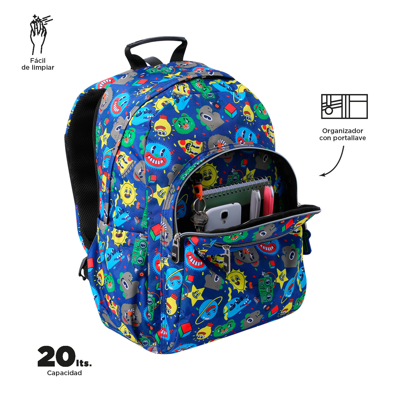 Totto Mochila escolar Acuareles Trello Poliéster reciclado 33 x 44 x 14 cm 5/5