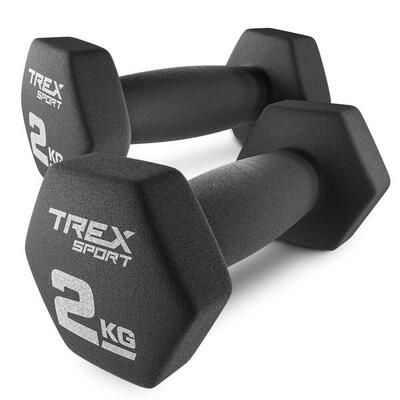 Neopreen dumbbell set trex sport tx-020vd 2×2 kg gietijzer