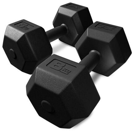 Zestaw hantli bitumicznych do ćwiczeń siłowych Trex Sport 2×8kg