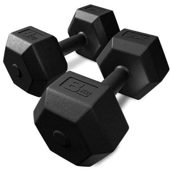 Zestaw hantli bitumicznych do ćwiczeń siłowych Trex Sport 2×8kg