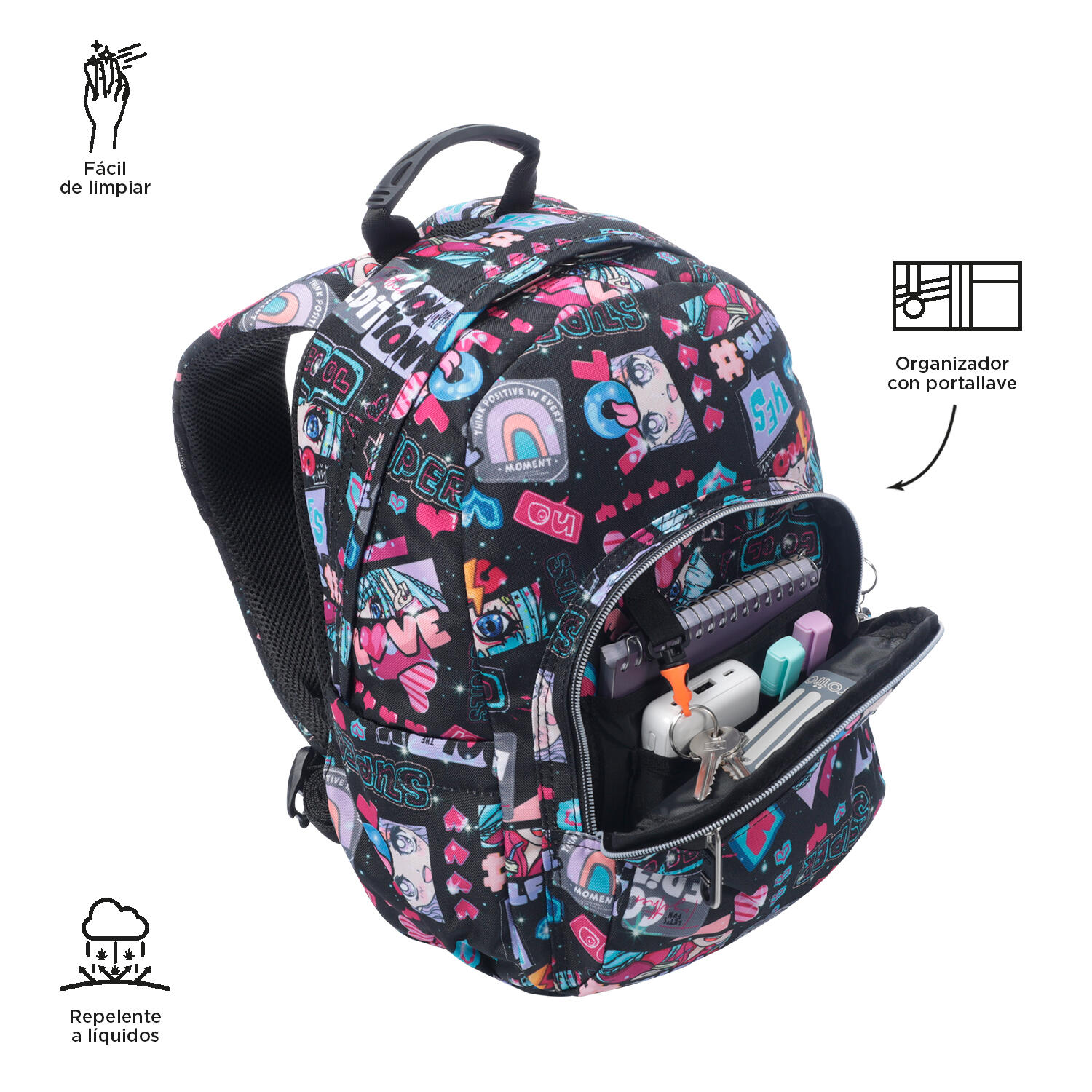 Totto Mochila escolar Tempera Misato Poliéster reciclado 27 x 36.5 x 12 cm 5/5