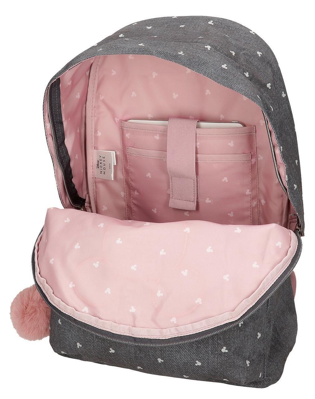 Sac à dos scolaire fille Disney Mickey Studs 44cm noir 3/5
