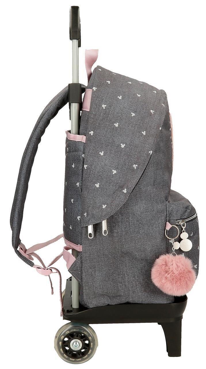 Sac à dos scolaire adaptable fille Disney Mickey Studs avec chariot 44cm noir 4/5