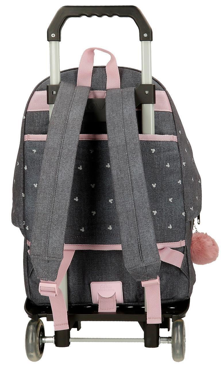 Sac à dos scolaire adaptable fille Disney Mickey Studs avec chariot 44cm noir 2/5
