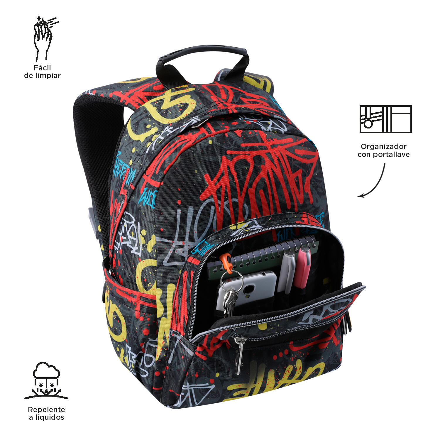 Totto Mochila escolar Tempera Grafil Poliéster reciclado 27 x 36.5 x 12 cm 5/5