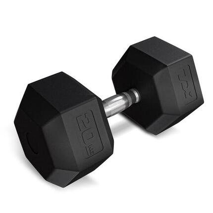 Hantel stalowy gumowany do ćwiczeń siłowych Trex Sport 1x20kg ryflowany uchwyt