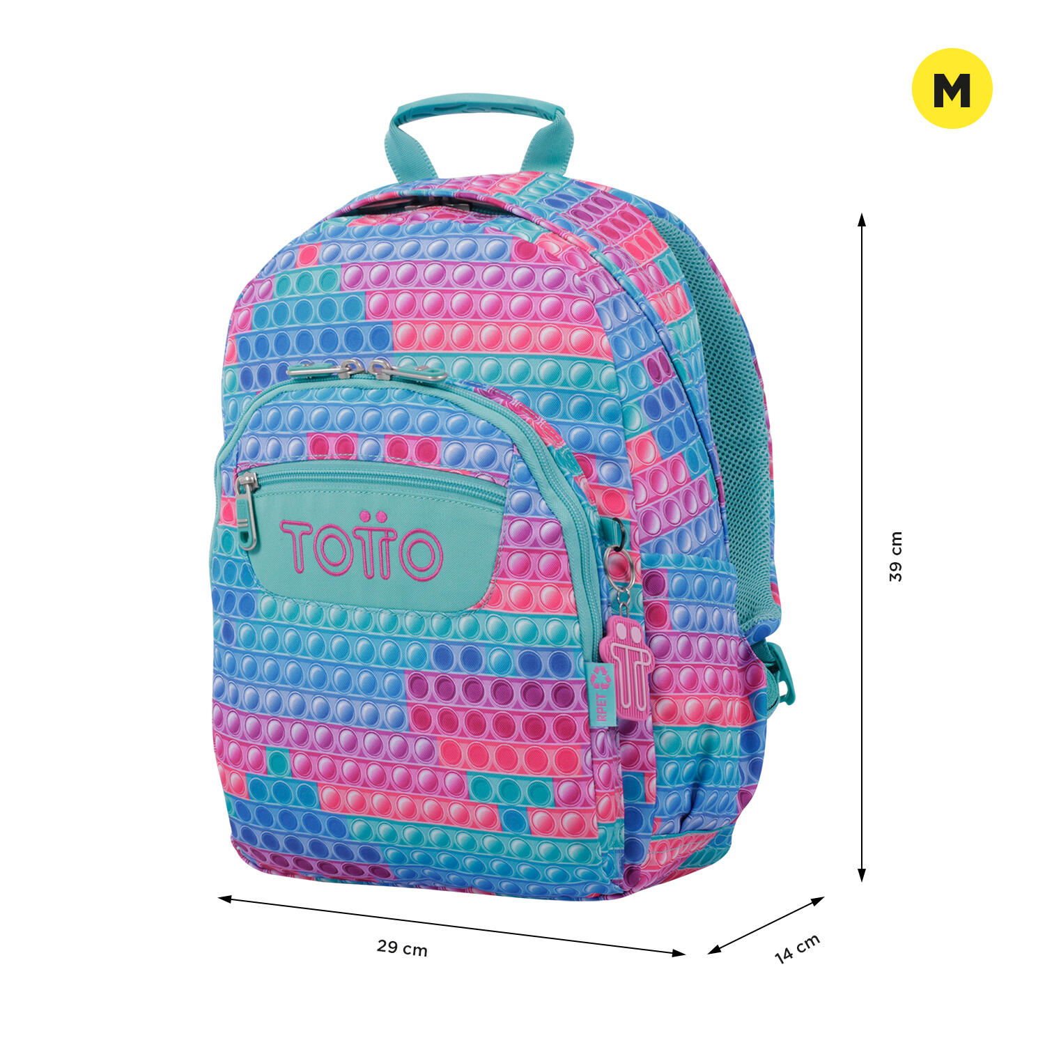 Totto Mochila escolar Gommas Pupit Poliéster reciclado 29 x 39 x 14 cm 2/5