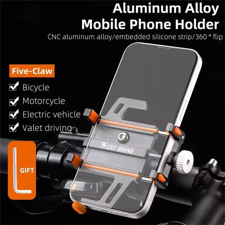 Support de téléphone de guidon de vélo en alliage d'aluminium