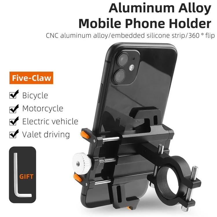 Support de téléphone de guidon de vélo en alliage d'aluminium