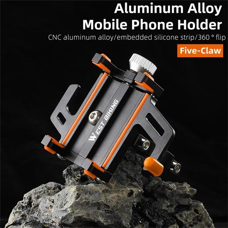 Support de téléphone de guidon de vélo en alliage d'aluminium