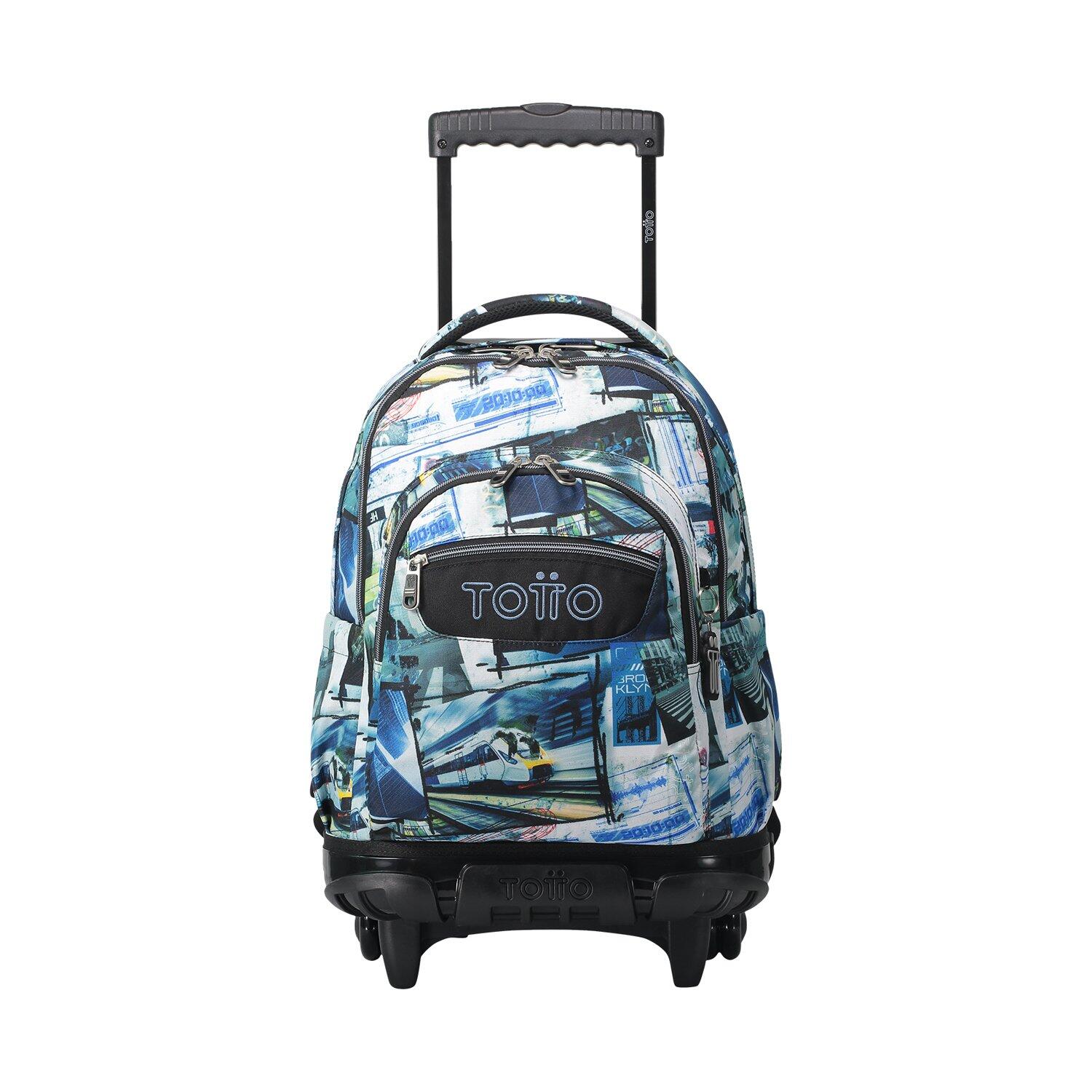 TOTTO Totto  Mochila Renglones - Postales y casetes Azul Grande