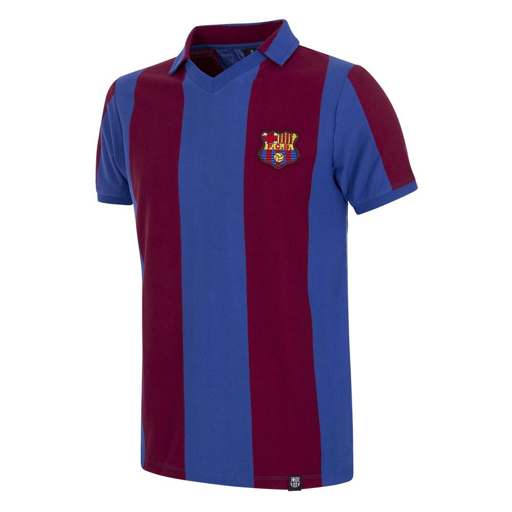Maillot de football rétro - Homme - FC Barcelona 1980/81 - Bleu/Rouge 1/7