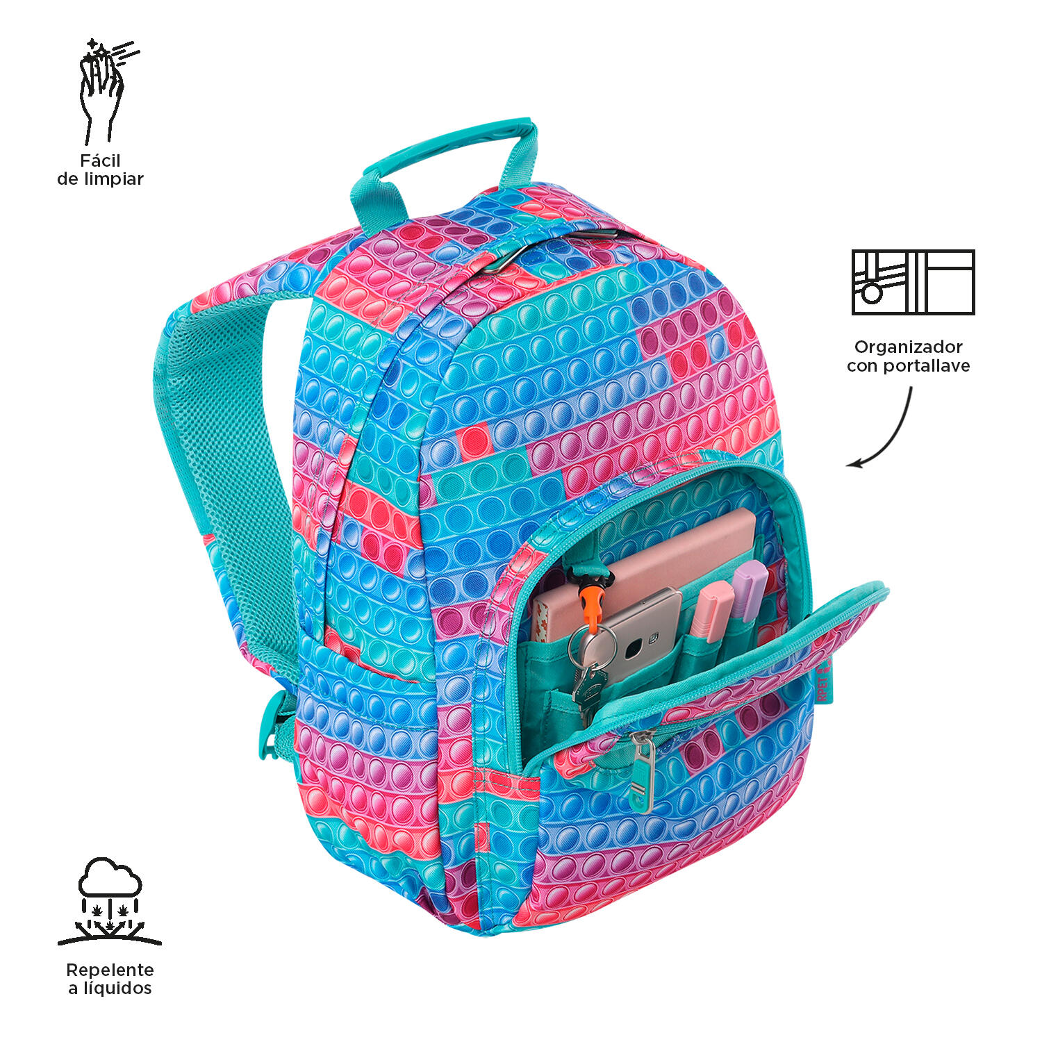 Totto Mochila escolar Tempera Pupit Poliéster reciclado 27 x 36.5 x 12 cm 5/5