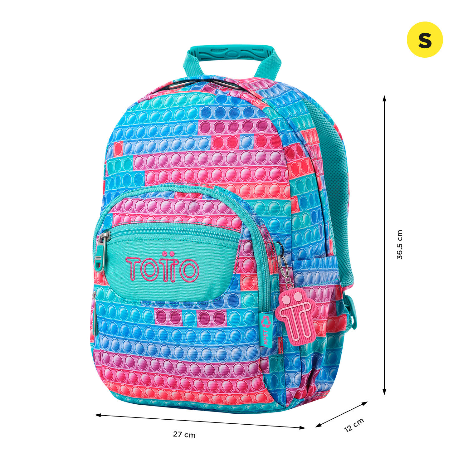 Totto Mochila escolar Tempera Pupit Poliéster reciclado 27 x 36.5 x 12 cm 2/5