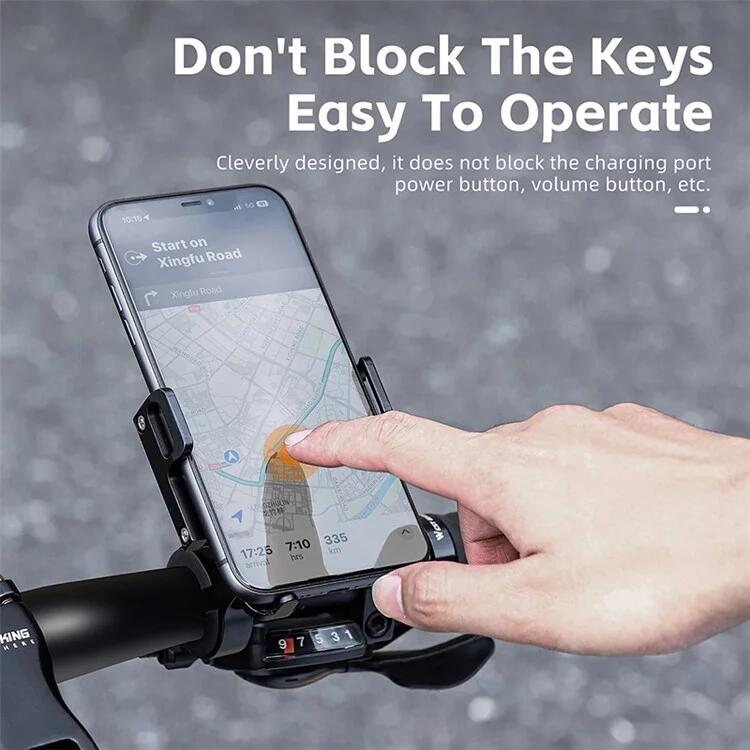 Suport pentru smartphone biciclete reglabil ultra-ușor negru