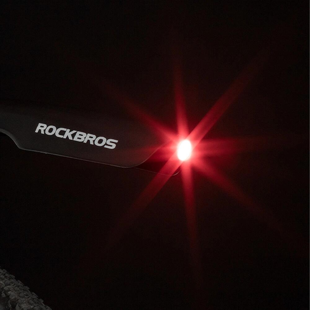 Rockbros spatbord met rood LED-licht - zwart 5/7