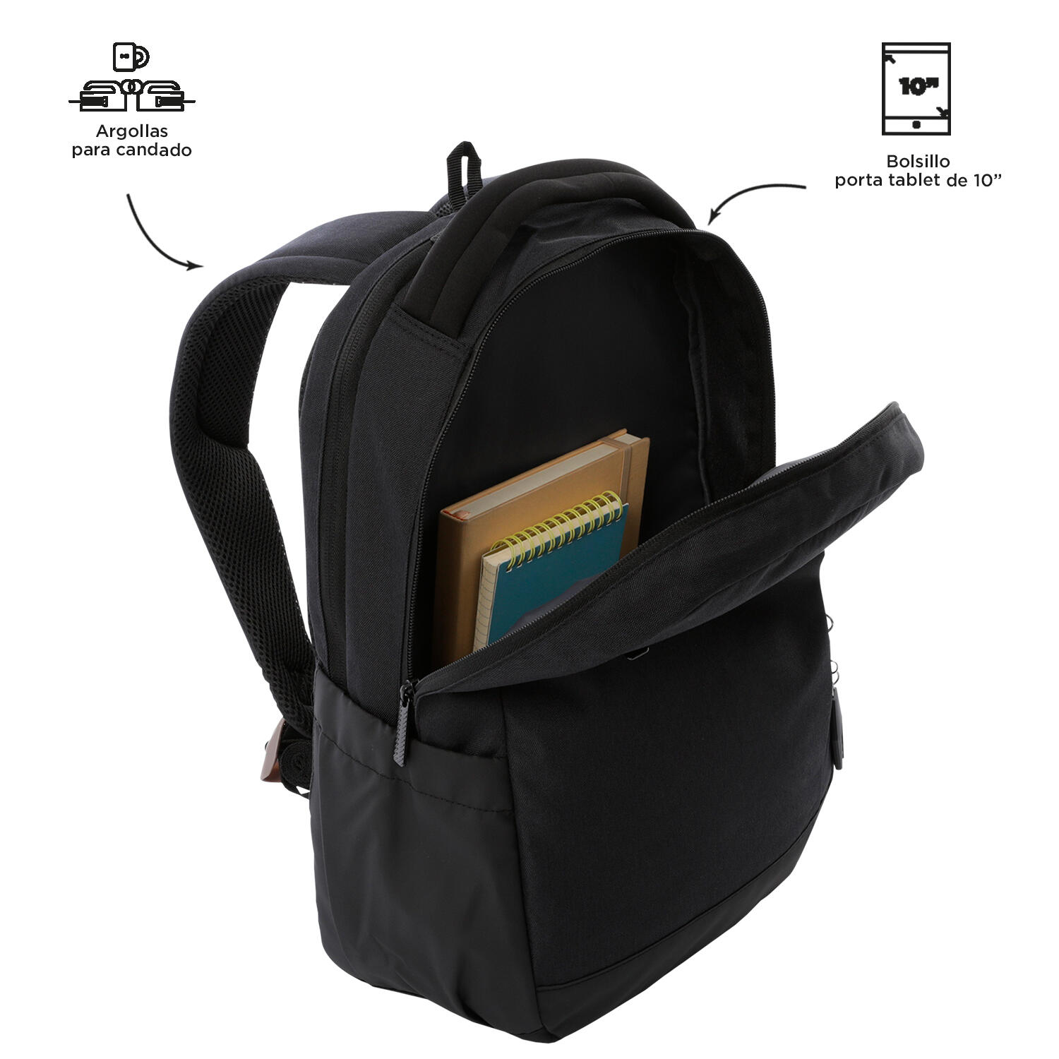 Totto Mochila ejecutiva Deleg 2.0 Black Poliéster 31 x 43 x 14 cm 5/5