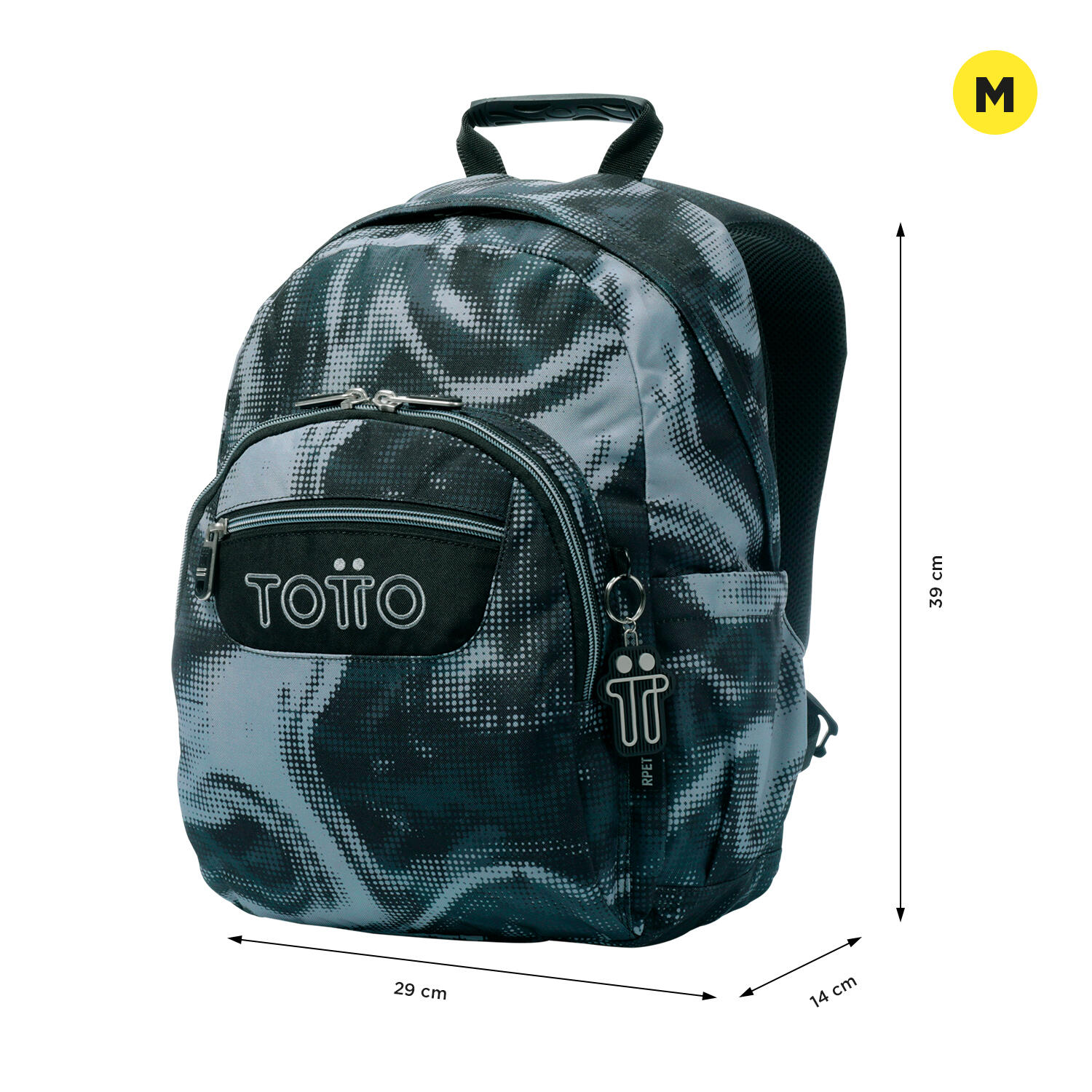 Totto Mochila escolar Gommas Bluc Poliéster reciclado 29 x 39 x 14 cm 2/5