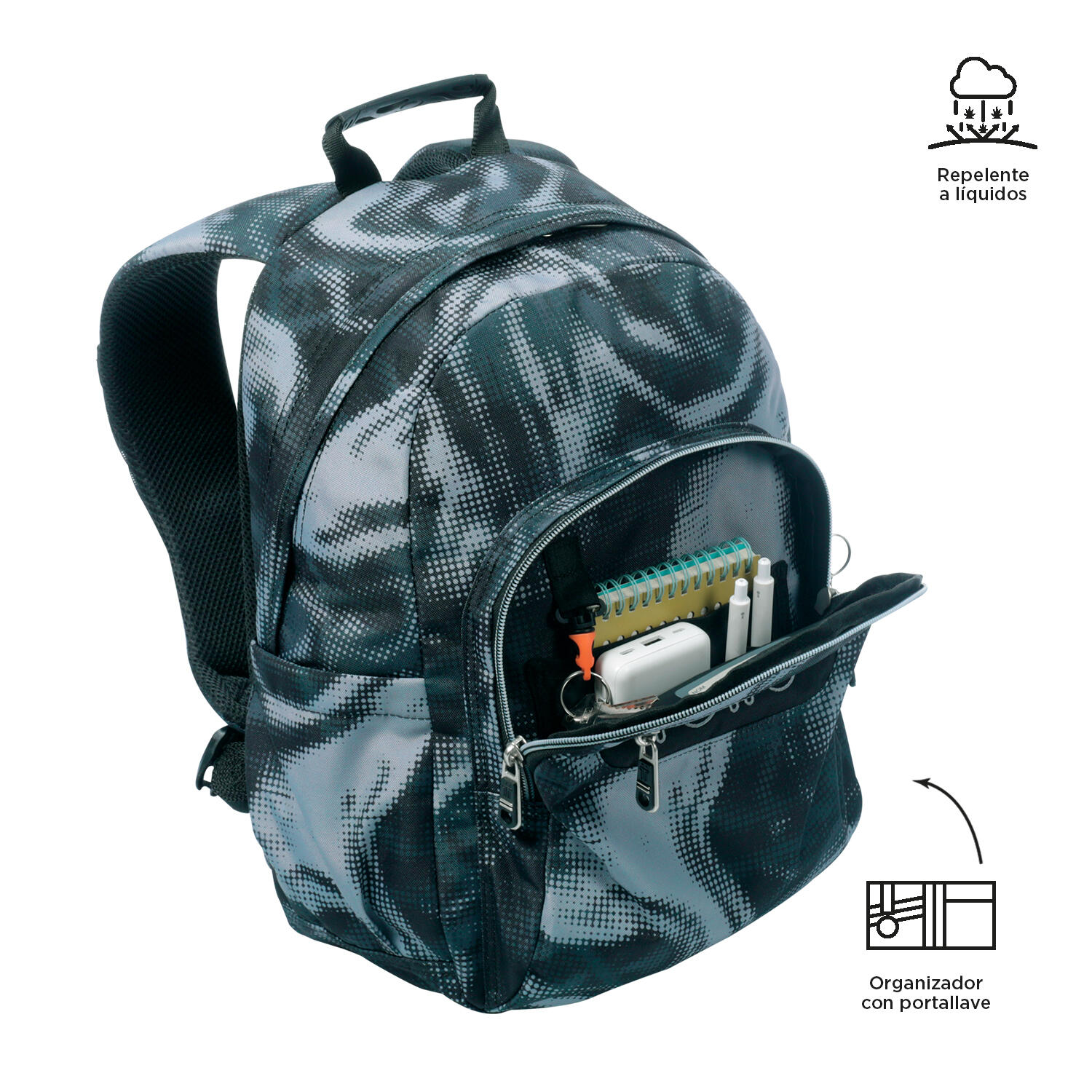 Totto Mochila escolar Gommas Bluc Poliéster reciclado 29 x 39 x 14 cm 5/5