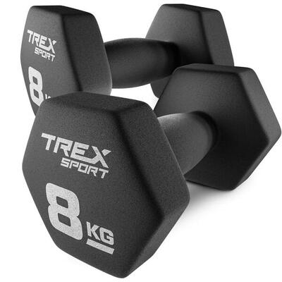 Neopreen dumbbell set trex sport tx-080vd 2×8 kg gietijzer
