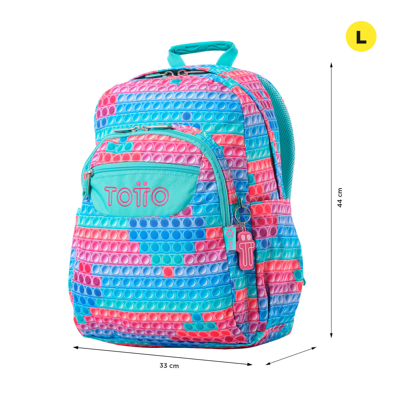 Totto Mochila escolar Acuareles Pupit Poliéster reciclado 33 x 44 x 14 cm 2/5