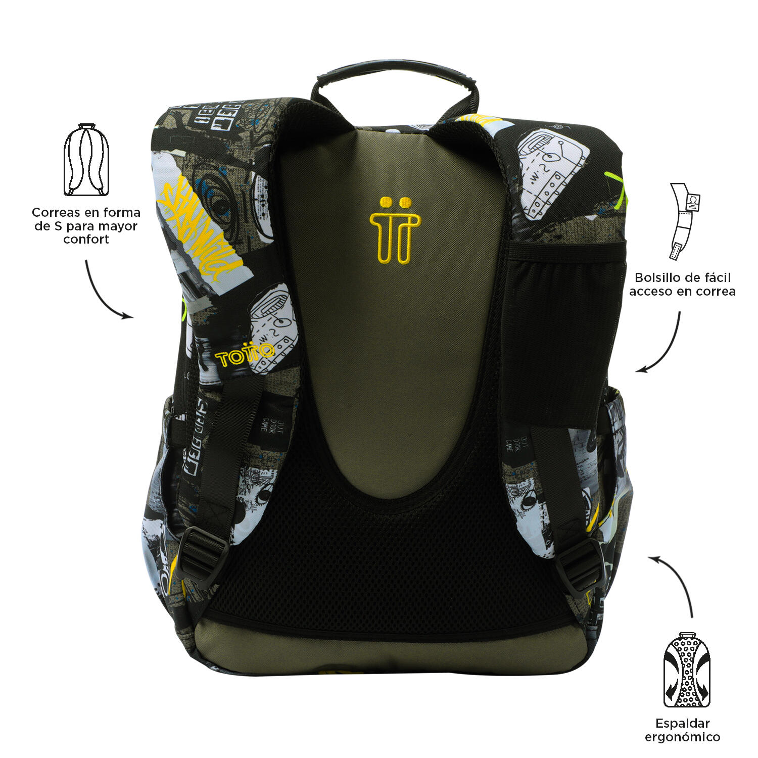 Totto  Mochila Gommas - Dragony Multicolor pequeño 3/5