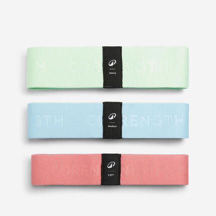 Seconde vie - Pack de 3 élastiques textiles pour fessier de fitness - BON