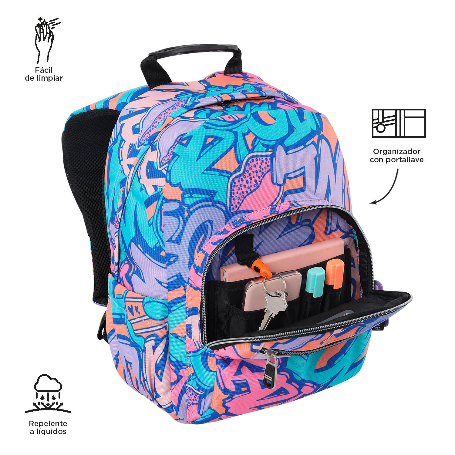 Totto Mochila escolar Tempera Broad Poliéster reciclado 27 x 36.5 x 12 cm 5/5