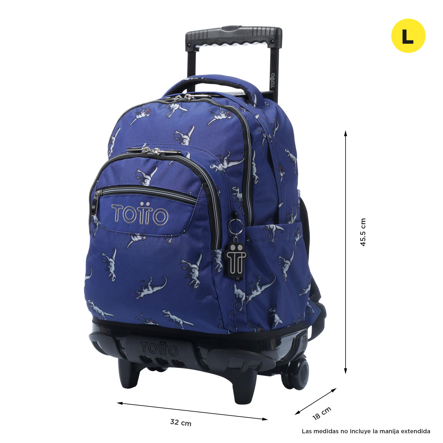 Totto Mochila escolar ruedas Renglones Dinosaurs Blue Poliéster 32 x45.5 x18 cm 2/5
