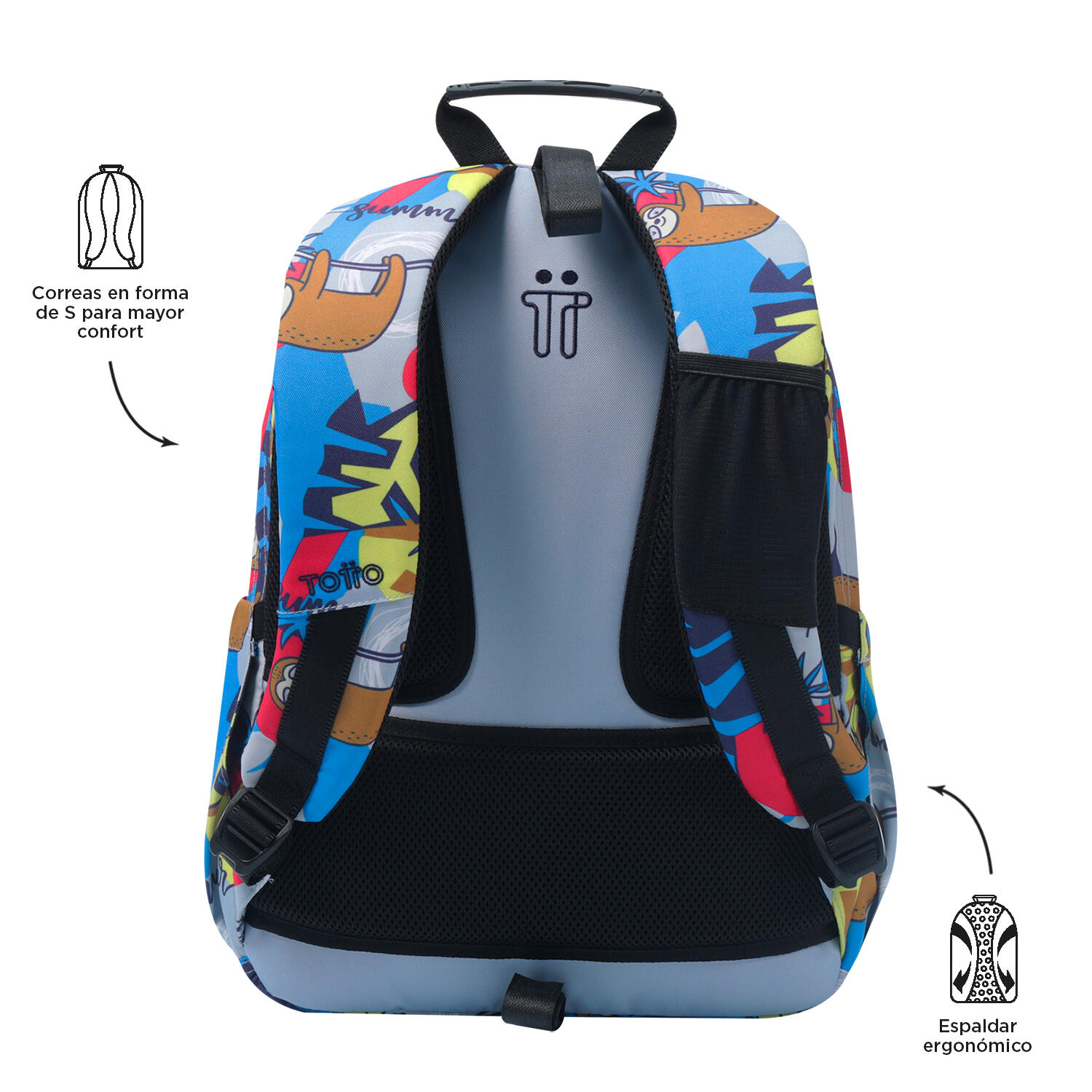 Totto Mochila escolar Acuareles Lazel Poliéster reciclado 33 x 44 x 14 cm 3/5