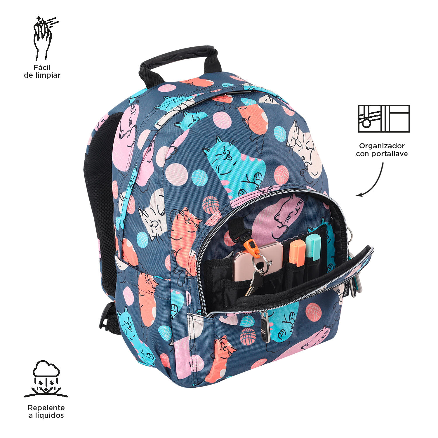 Totto Mochila escolar Tempera Missi Poliéster reciclado 27 x 36.5 x 12 cm 5/5