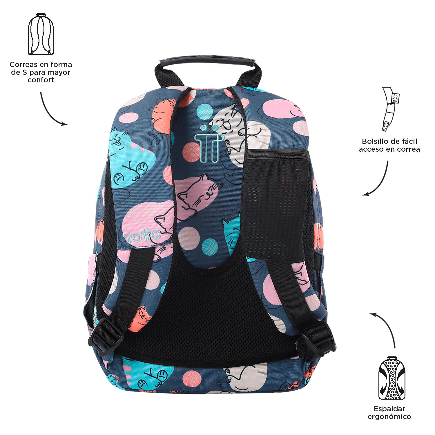 Totto Mochila escolar Tempera Missi Poliéster reciclado 27 x 36.5 x 12 cm 3/5