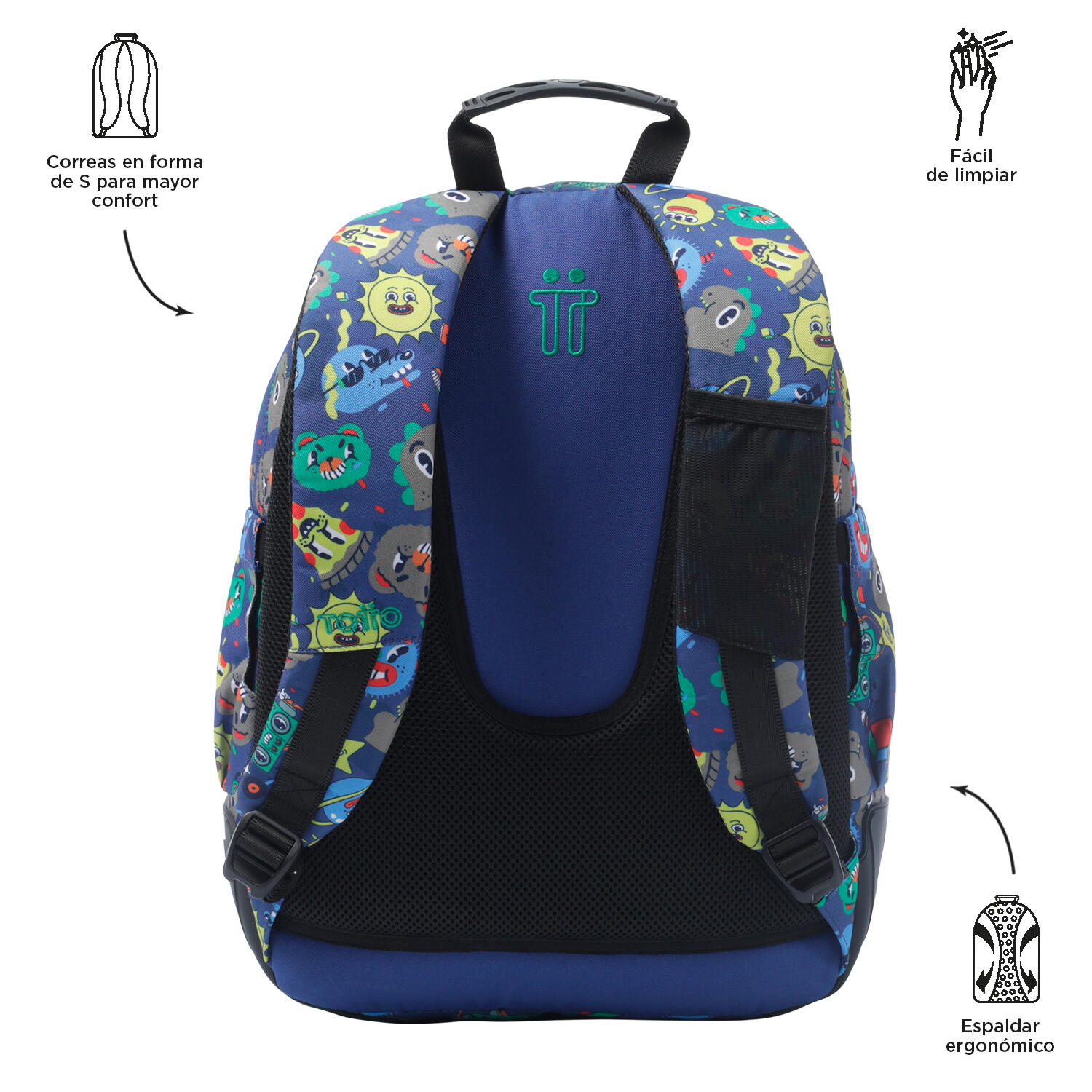 Totto Mochila escolar Rayol Tello Poliéster reciclado 33 x 44 x 13.5 cm 3/5