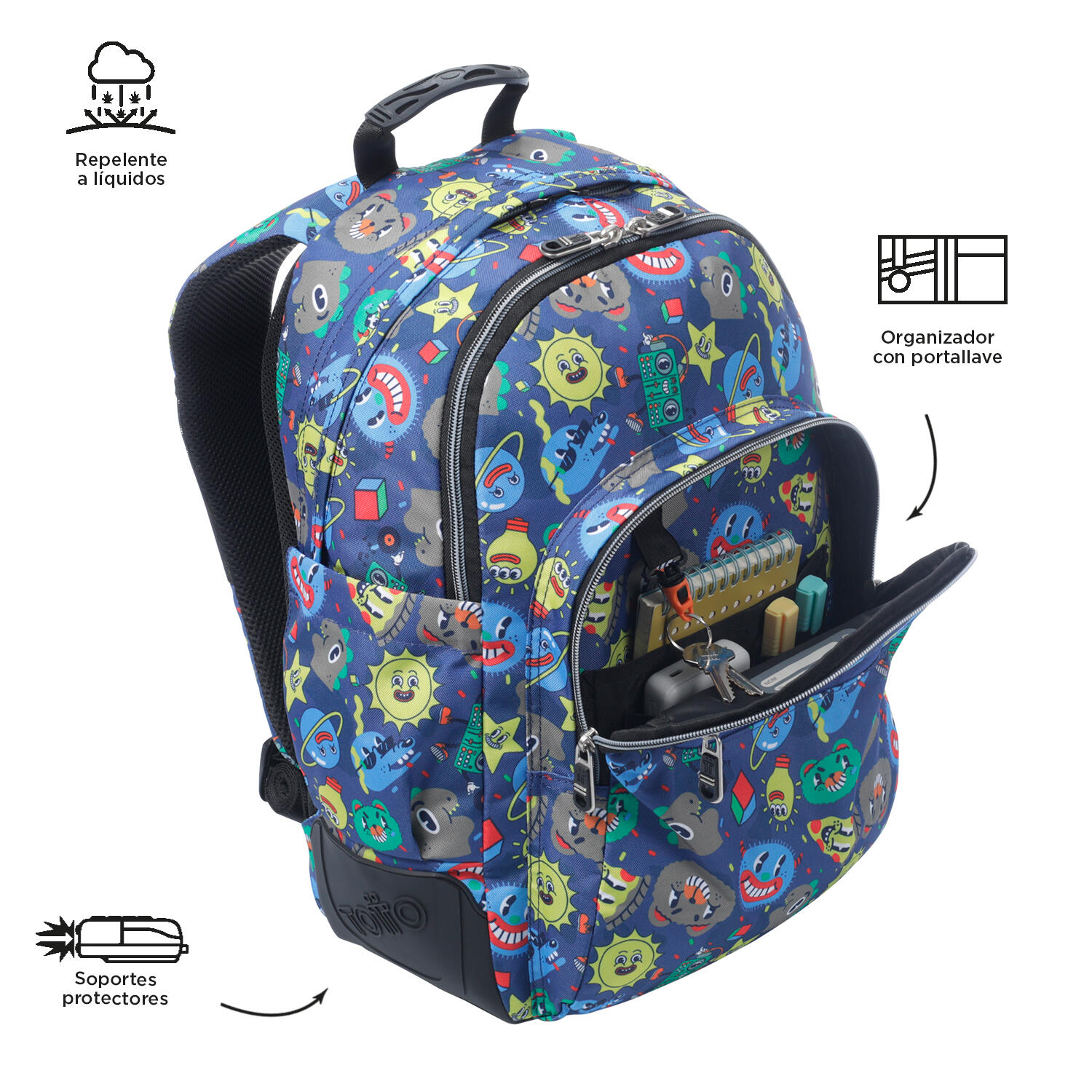 Totto Mochila escolar Rayol Tello Poliéster reciclado 33 x 44 x 13.5 cm 5/5
