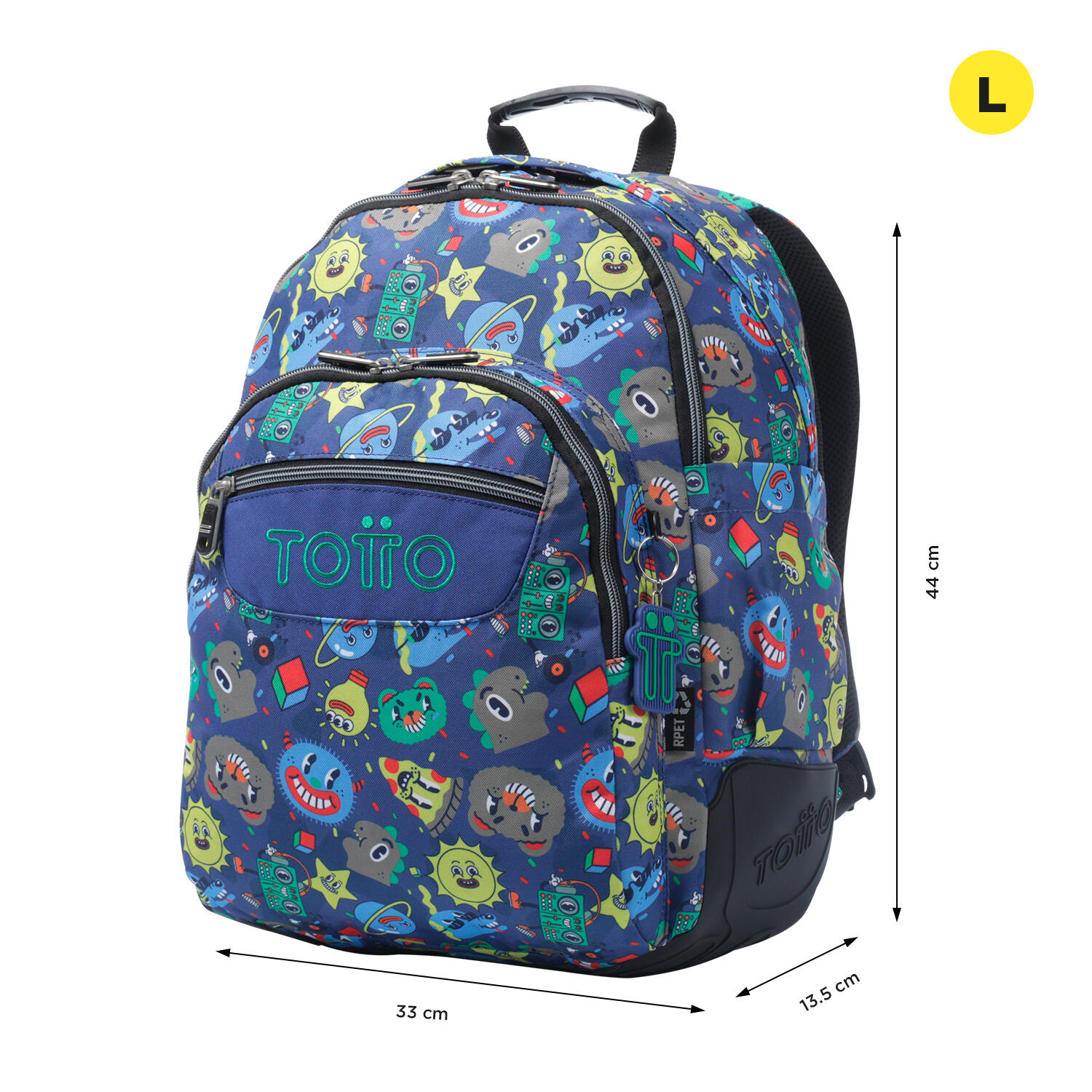 Totto Mochila escolar Rayol Tello Poliéster reciclado 33 x 44 x 13.5 cm 2/5