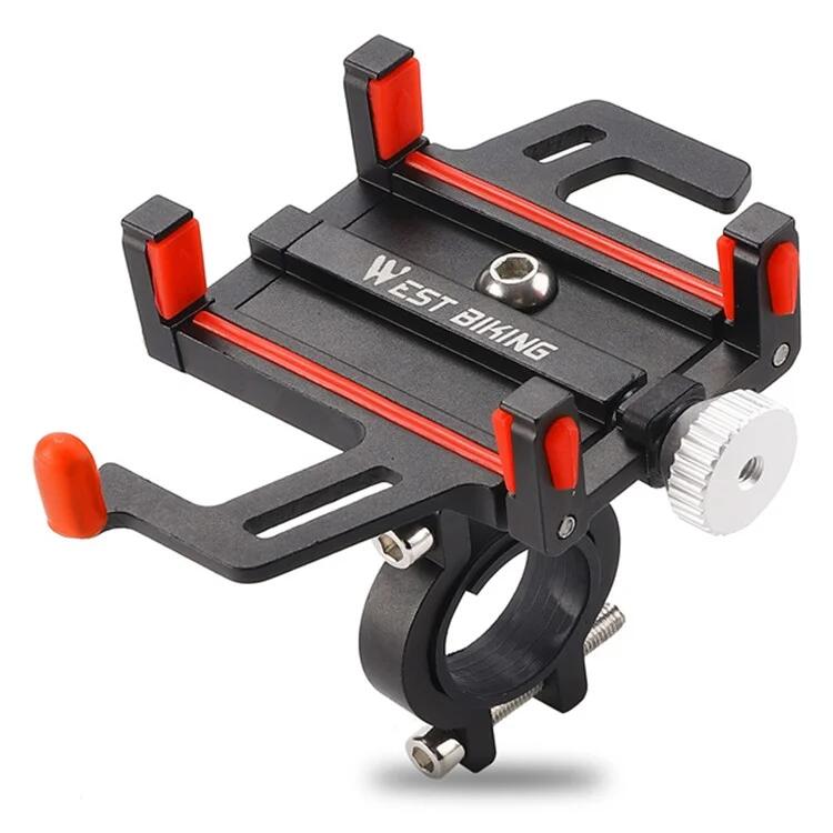 West Biking - Support De Téléphone De Guidon De Vélo En Alliage D'Aluminium - Support Smartphone - Rouge - No Size - Decathlon