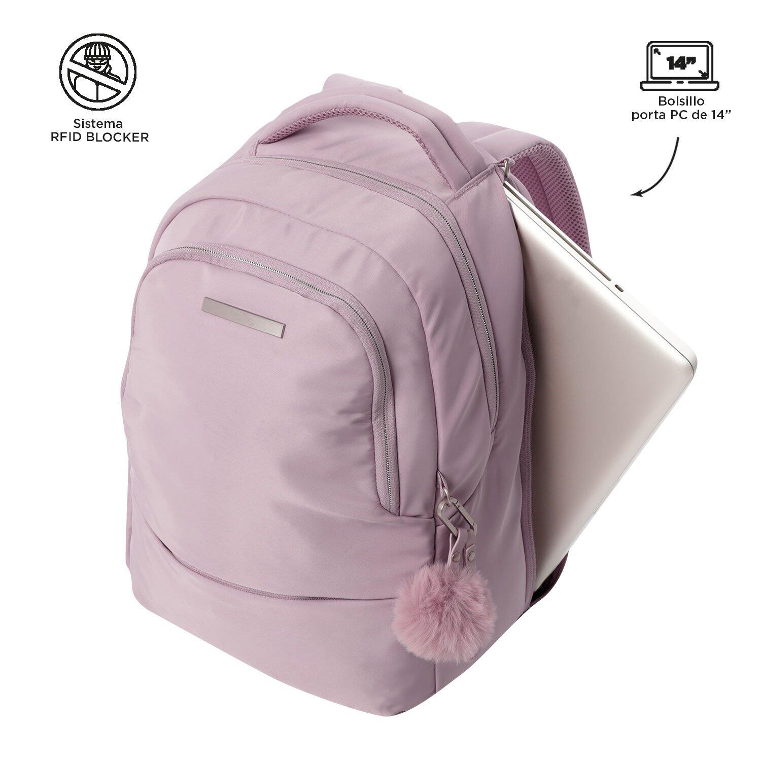 Totto  Mochila Adelaide 2 2.0 - Negro Morado Grande 5/5