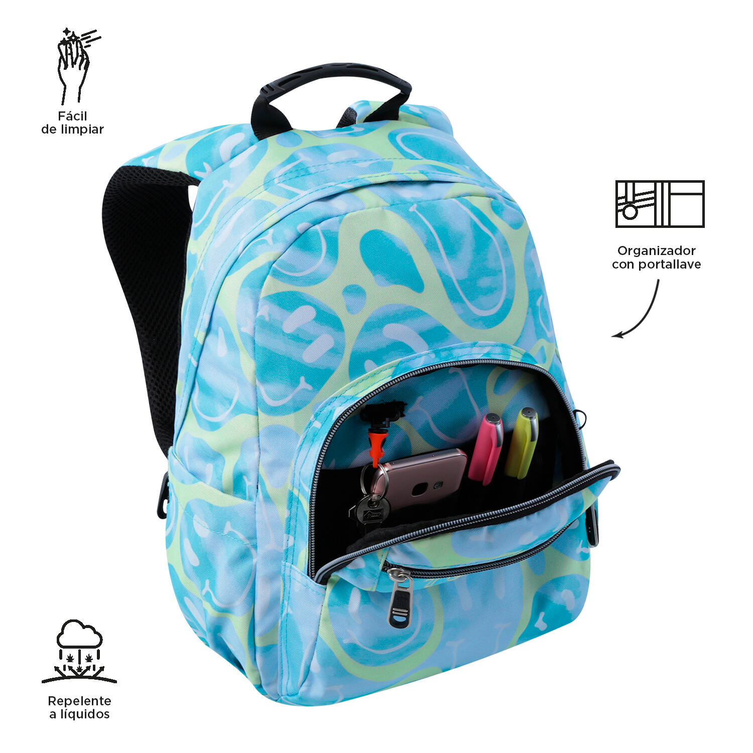 Totto Mochila escolar Tempera Happy Flow Poliéster reciclado 27 x 36.5 x 12 cm 5/5