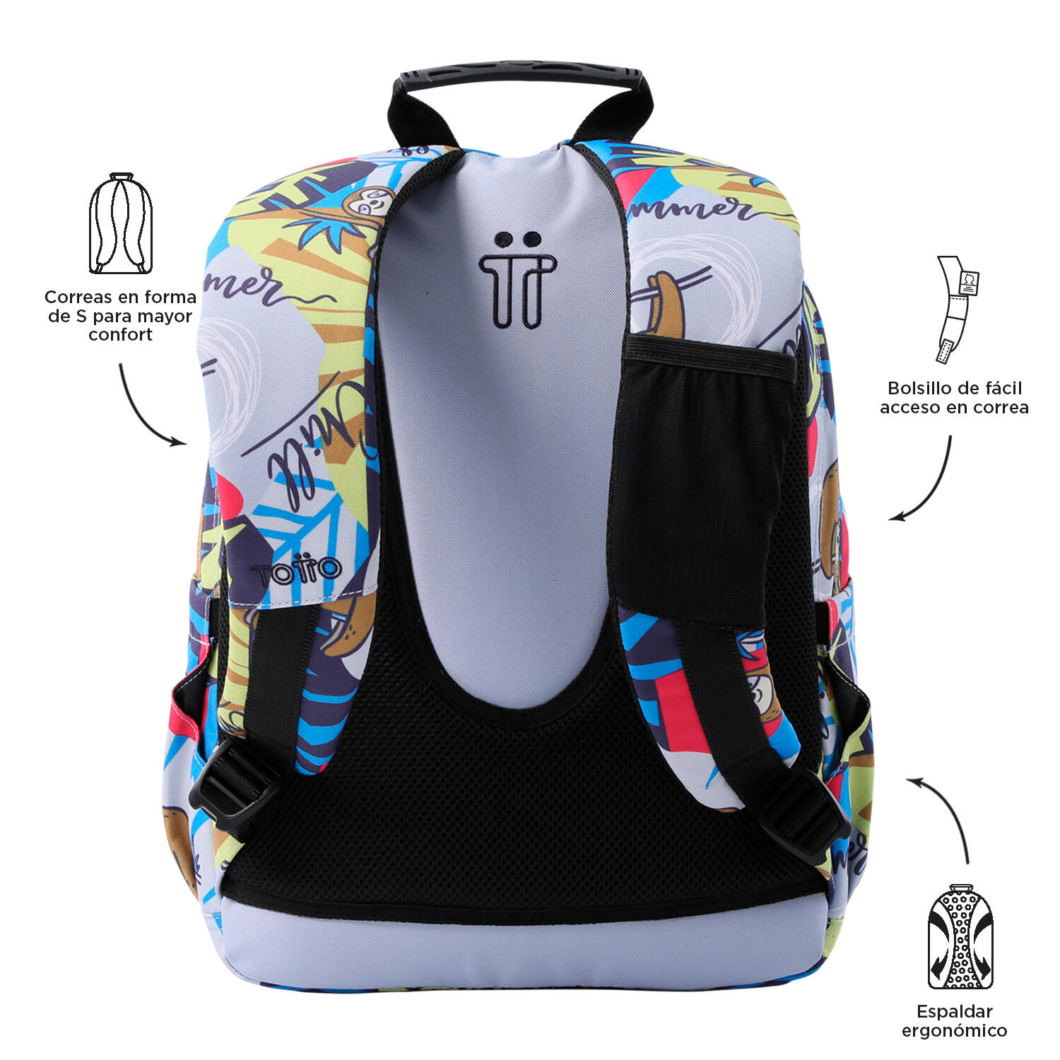 Totto Mochila escolar Gommas Lazel Poliéster reciclado 29 x 39 x 14 cm 3/5