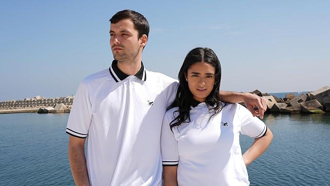 Oversize Koszulka Polo – Oddychająca / Z recyklingu – Mężczyźni/Kobiety (Biały) 3/7