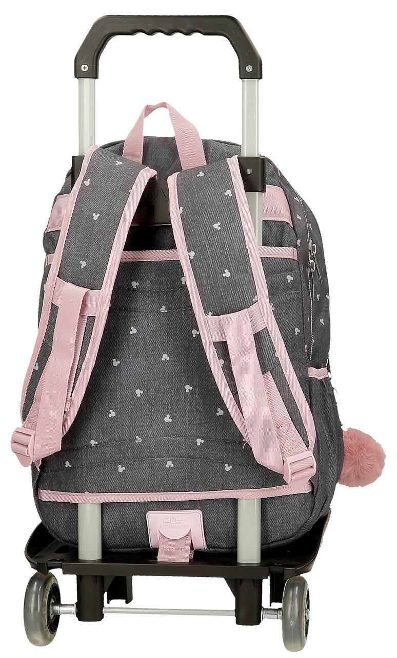 Sac à dos scolaire adaptable fille Disney Mickey Studs avec chariot 44cm noir 2/6