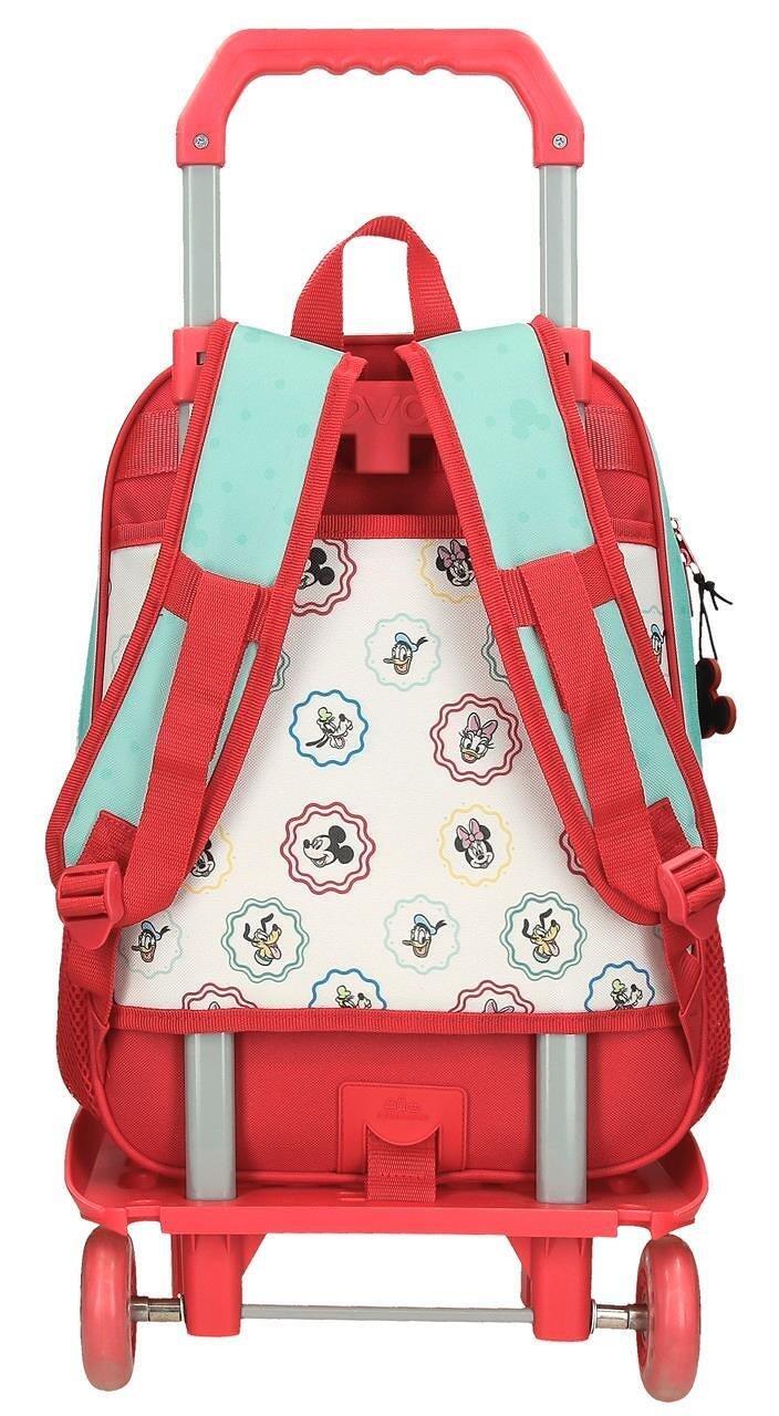 Mochila escolar  Disney Mickey Best Friends Together com carrinho 38cm 2/7