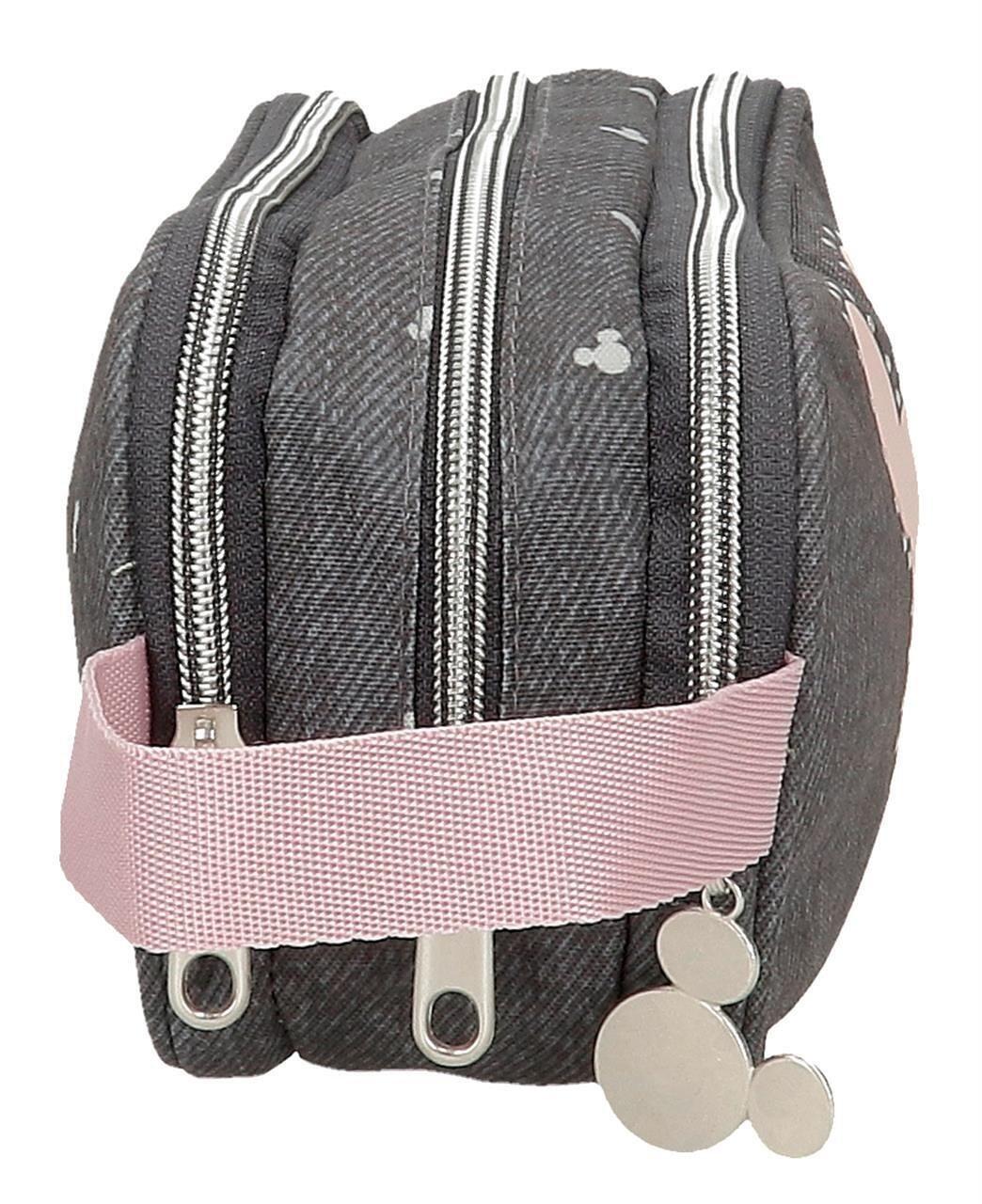 Estojo três compartimentos menina Disney Mickey Studs 10cm preto 4/5