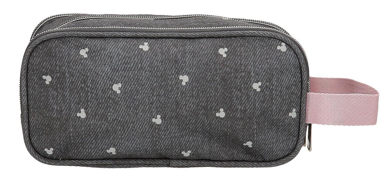 Estojo três compartimentos menina Disney Mickey Studs 10cm preto 2/5