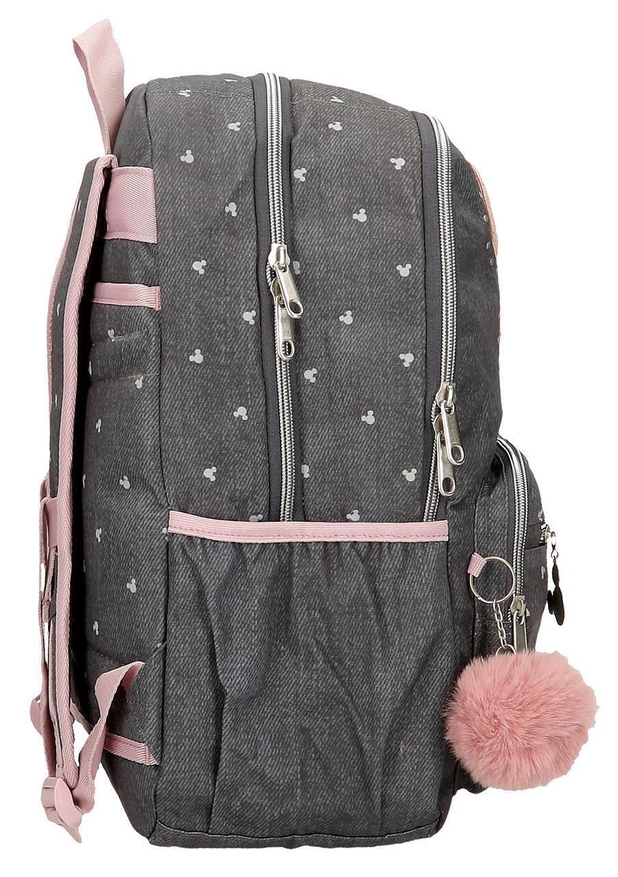 Sac à dos scolaire adaptable Disney Mickey Studs deux compartiments 44cm noir 4/6