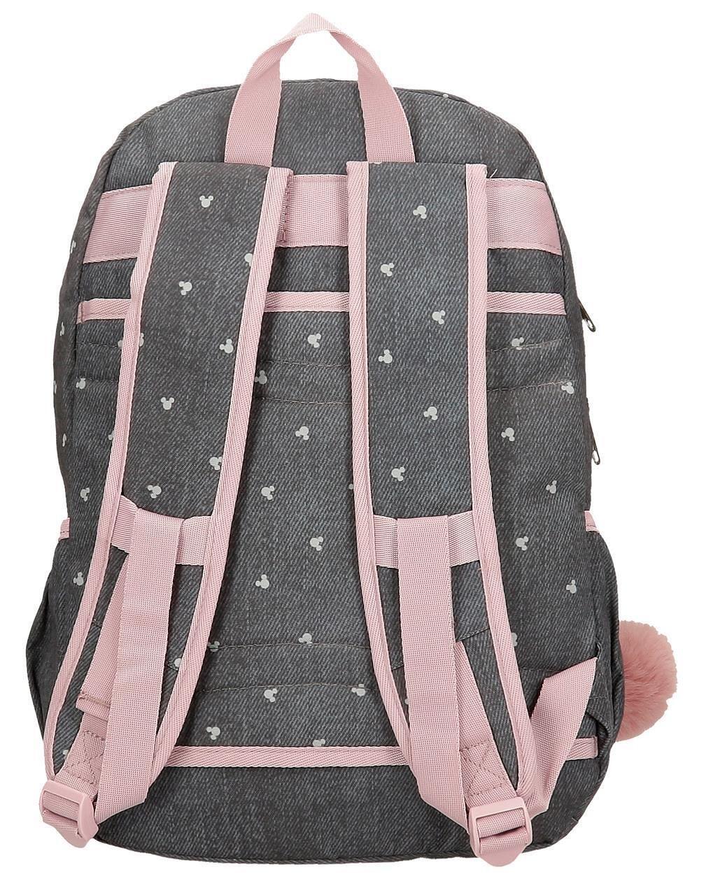 Sac à dos scolaire fille Disney Mickey Studs deux compartiments 44cm noir 2/6