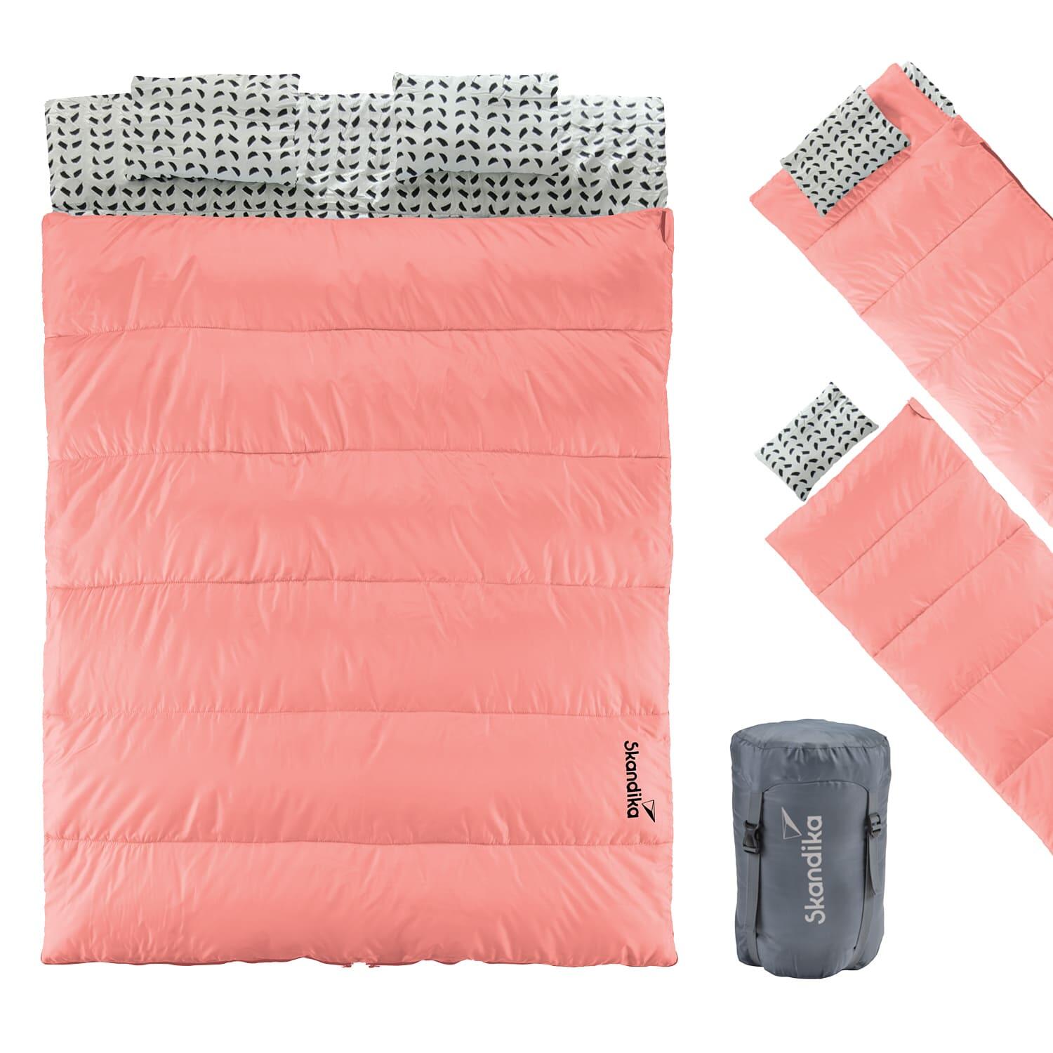Skandika - Sac De Couchage Rectangulaire Iceland Double - Xxl Pour 2 Adultes - Séparable - Sac De Couchage - Rose - Taille Unique - Decathlon