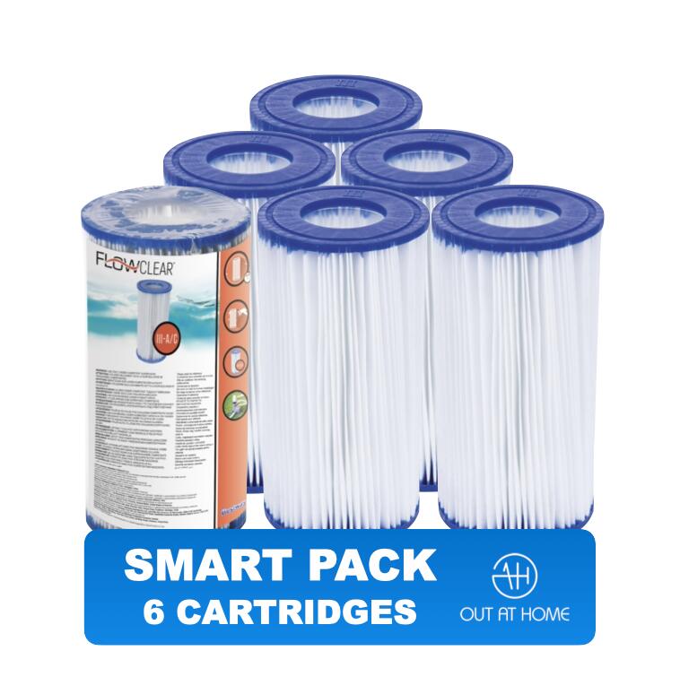 Bestway Flowclear SMART PACK 6 st. Filtercartridge Type III 1/6